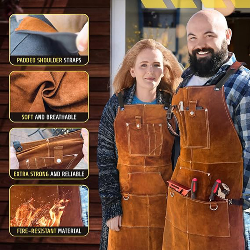 Woodworking Apron - Ognioodporny i wodoodporny fartuch, dwustronny polar,