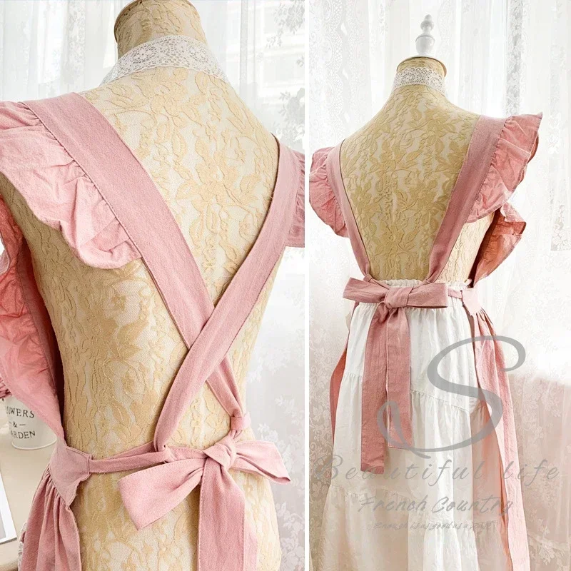 Woodworking Apron - Kobiety Fartuch Bawełniane Lniane Fartuchy Sukienka