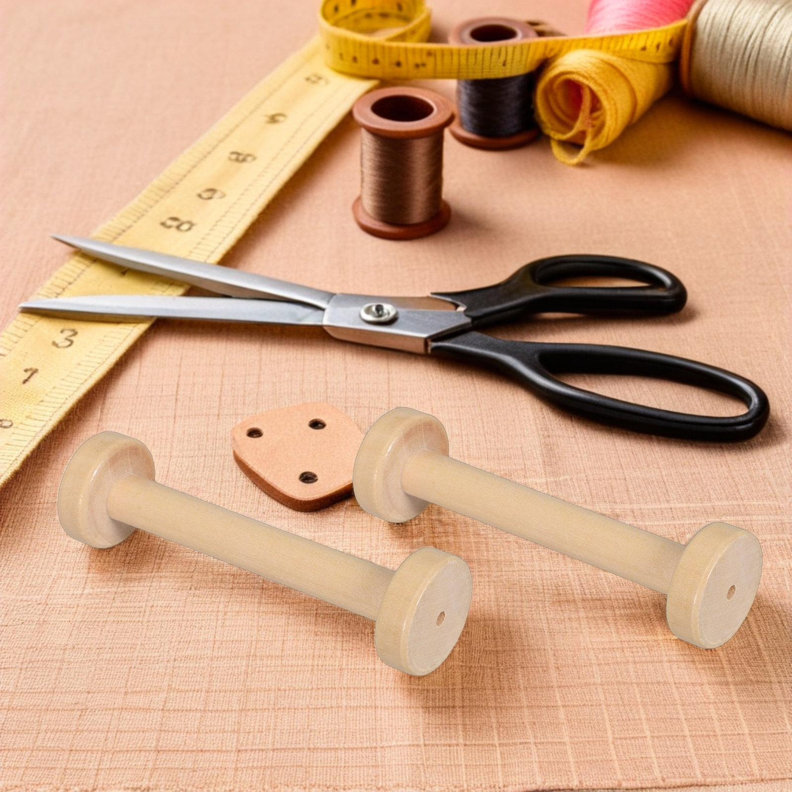 Woodworking Ideas - 5 szt. Drewniane szpule Naturalne, postarzane