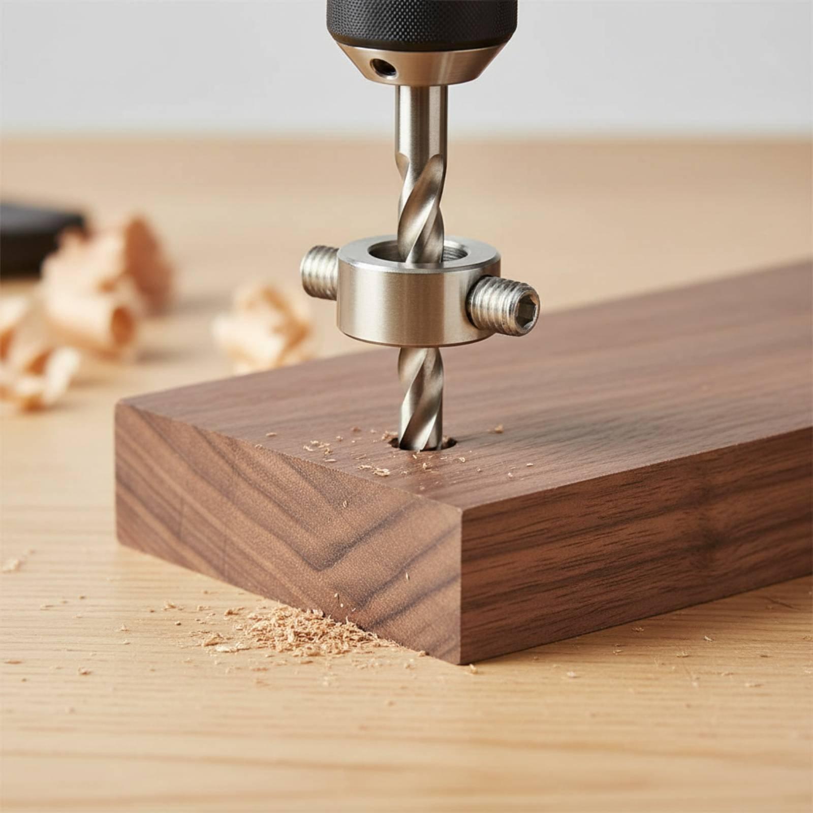 Woodworking Workshop Design - Ogranicznik wiertła z podwójną śrubą, ogranicznik