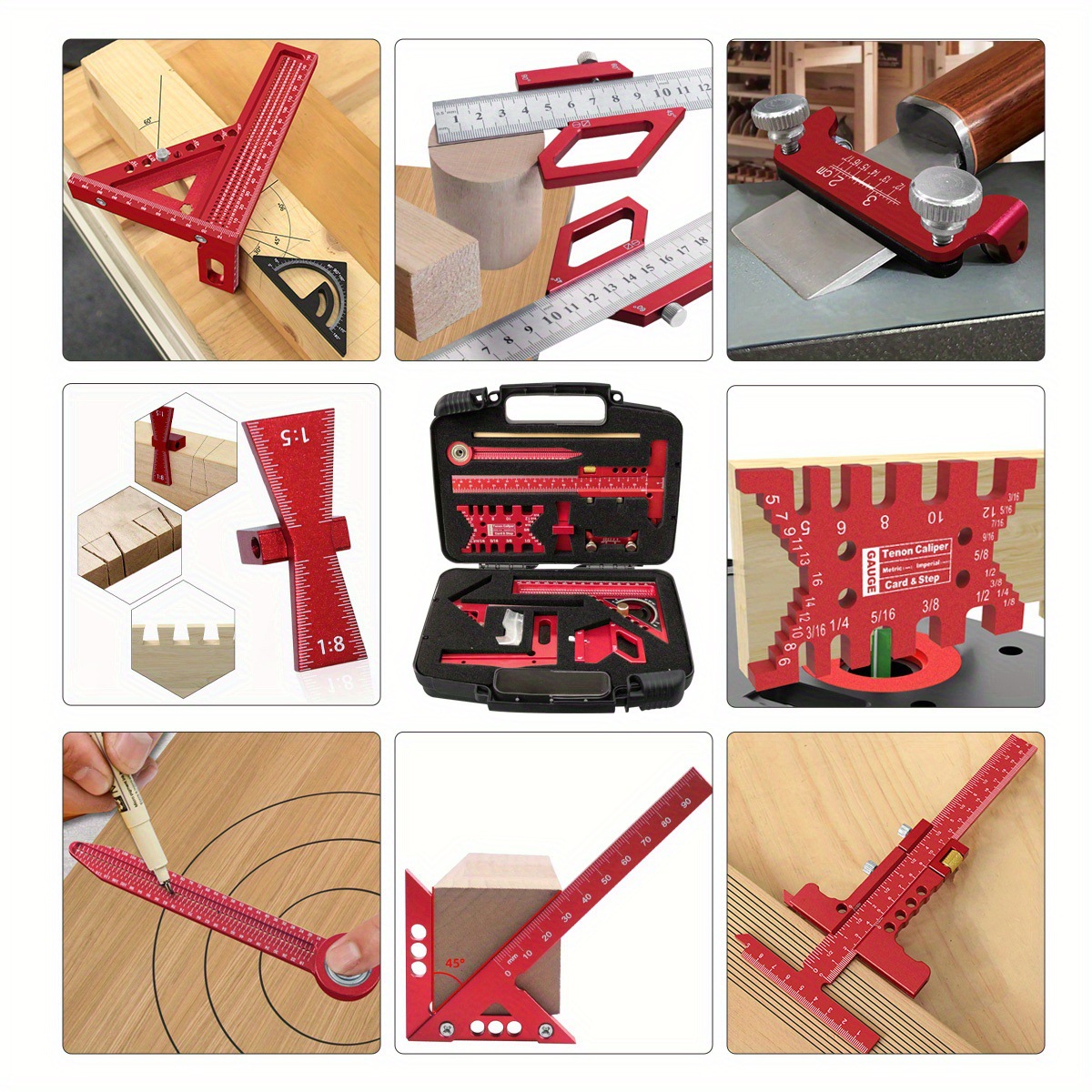 Woodworking Free Plans - 10-częściowy zestaw narzędzi stolarskich z pudełkiem
