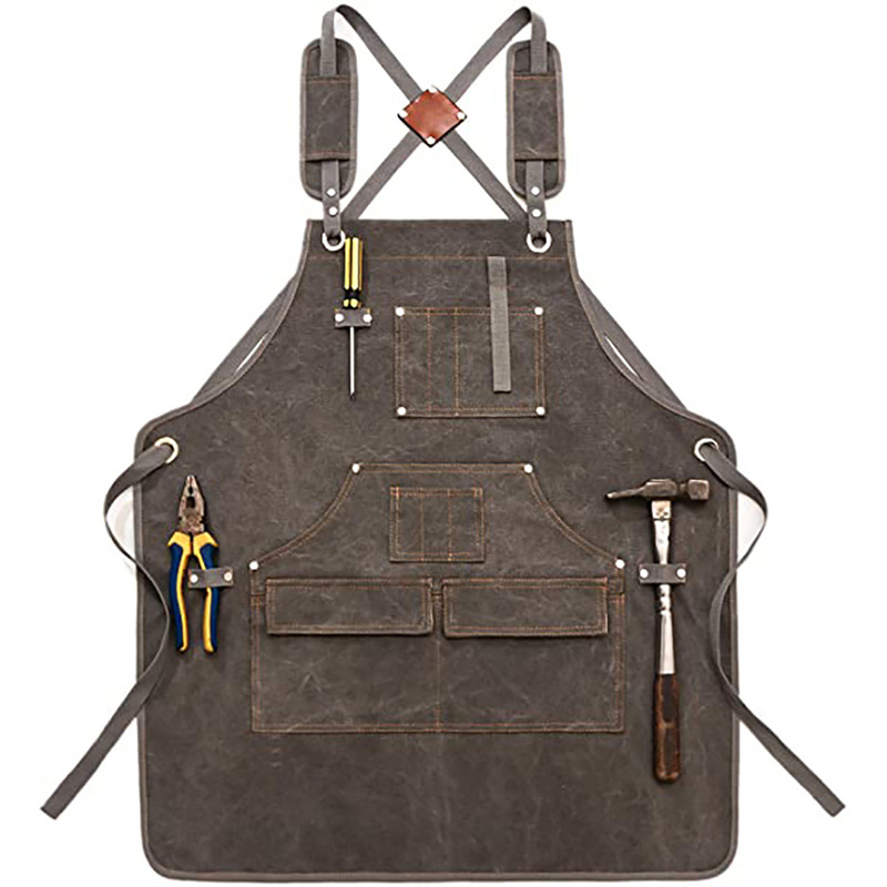 Woodworking Apron - Prosty, gruby fartuch z płótna z