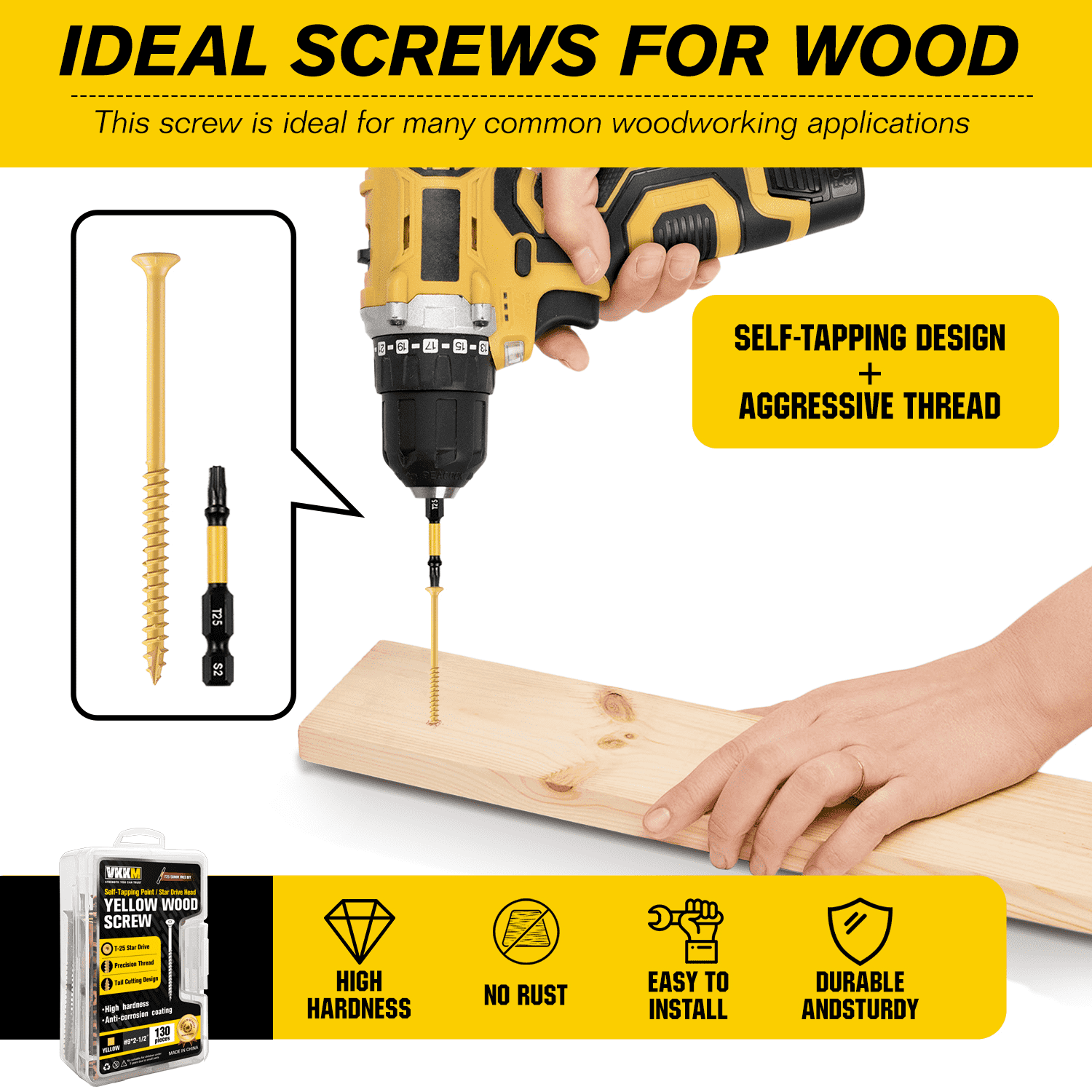 VKKM 130 szt. # Śruby do desek – Lumber Woodworking recenzja i cena